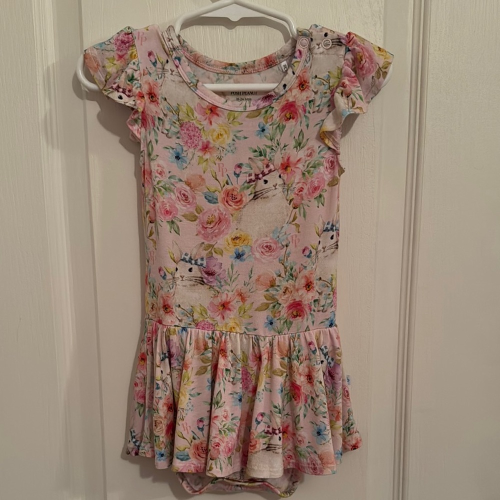 Posh Peanut Rose Bunny Twirl dress 18-24 month